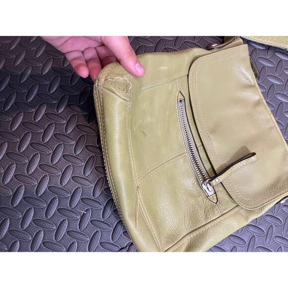 y2k Fossil Lime Green Leather Shoulder Crossbody Bag Womens Purse - Picture 3 of 10